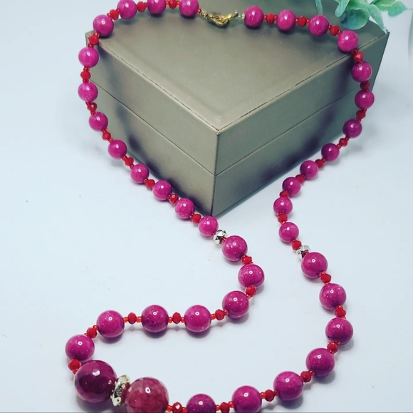 Pink Agate necklace - Picture 2 of 4